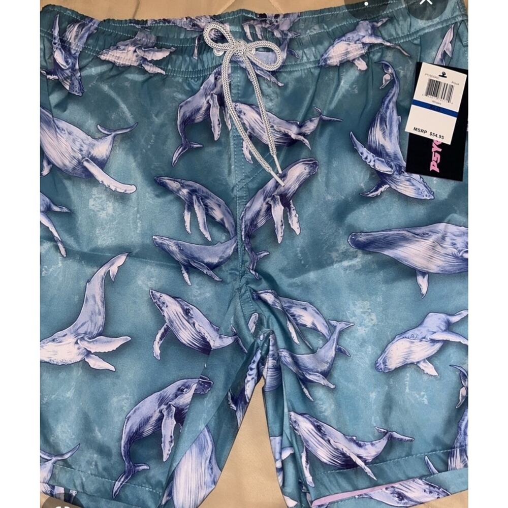 Psycho Tuna Swim Trunks-Whales